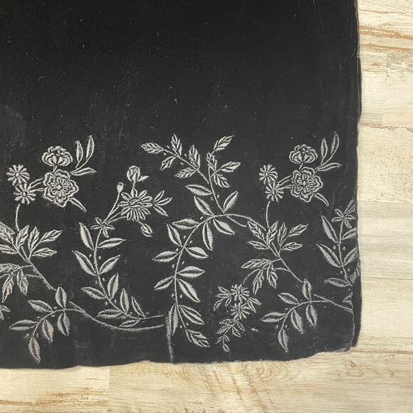 MODA SETA Black Velour Velvet Tank Holiday  Top Shirt Sleeveless  SZ XL C101642 - Picture 2 of 6